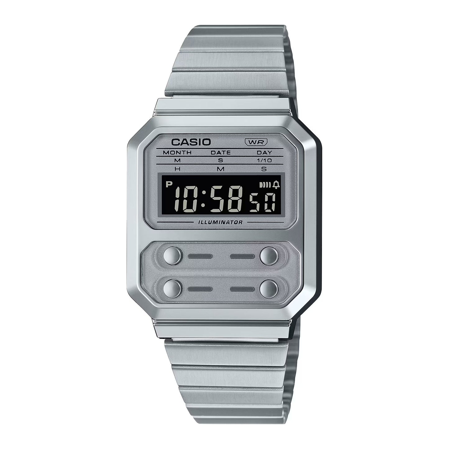 Men's Vintage Silver Alien Digital Watch