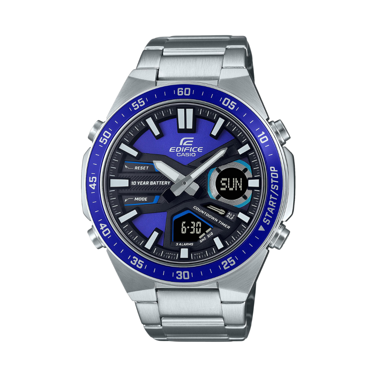 Men's Silver Analog-Digital Sport Watch