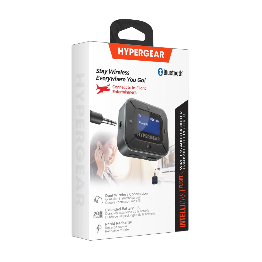 HyperGear Adaptador De Audio Bluetooth Para Aviones Y Otros Dispositivos Transmisor Y Receptor