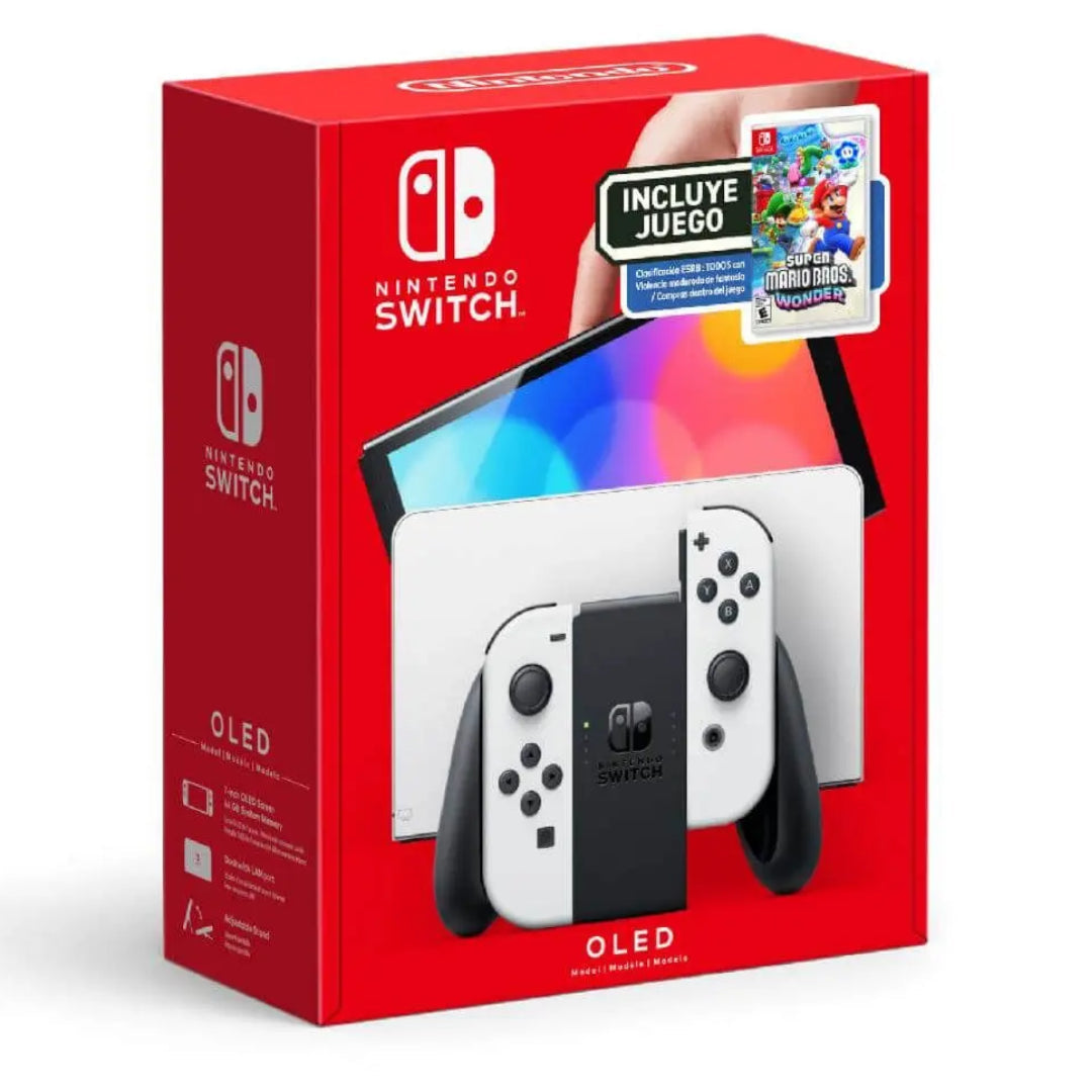 Consola Nintendo Switch™ OLED Blanca Bundle + Super Mario Bros.™ Wonder