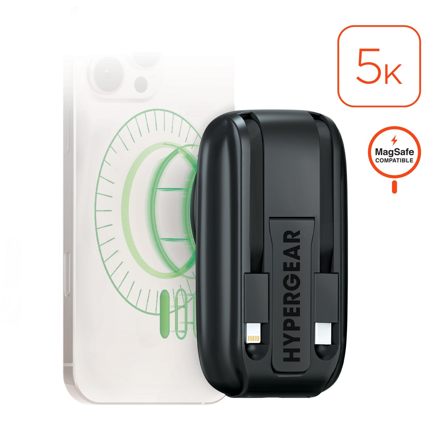 HyperGear Bateria Portable Mag Grip Go 5000mAh Inalámbrica