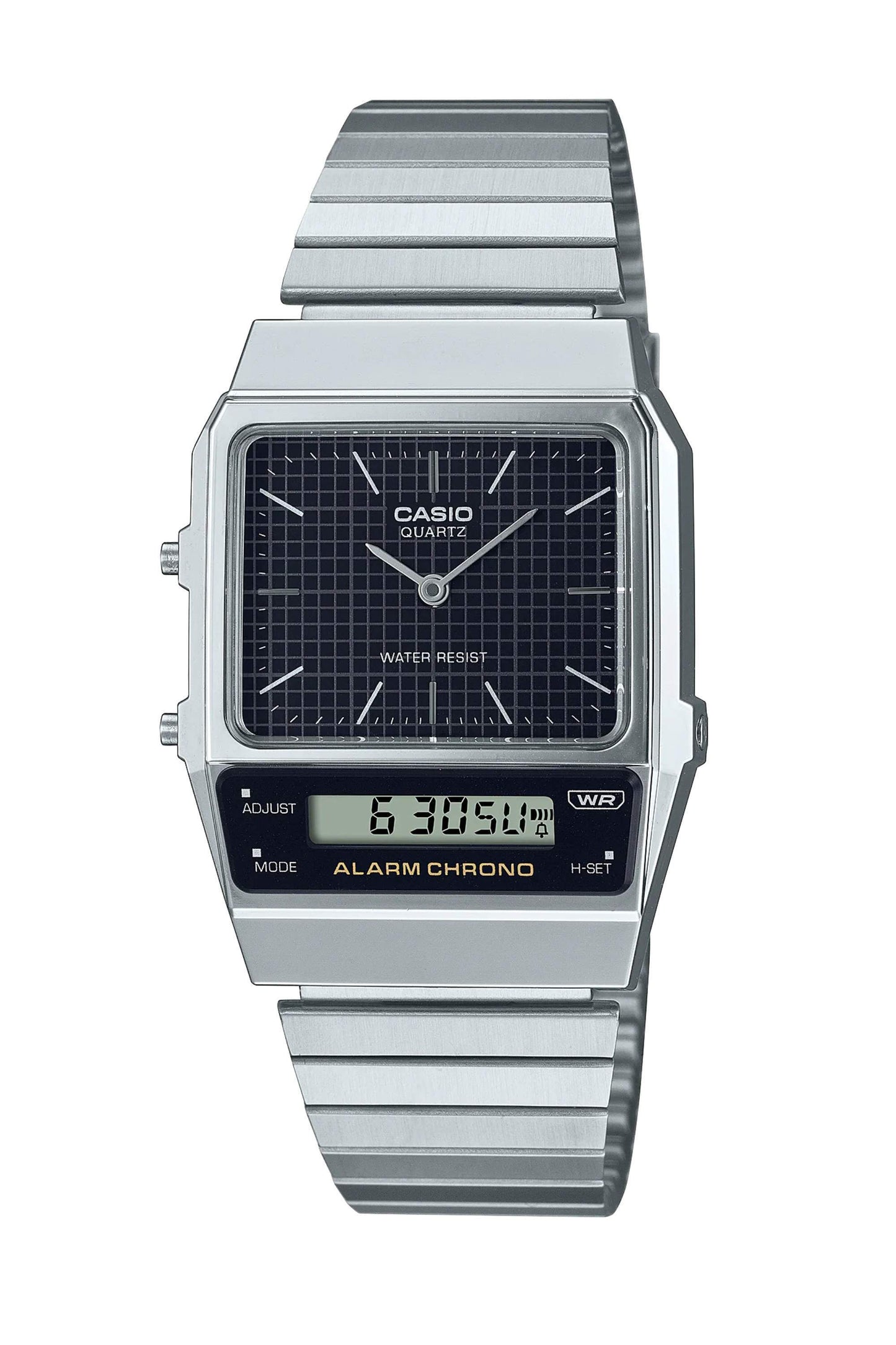 Men's Vintage Silver Analog-Digital Watch