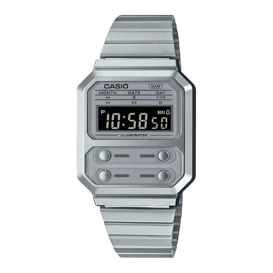 Reloj Digital Alien Vintage Plateado de Hombre