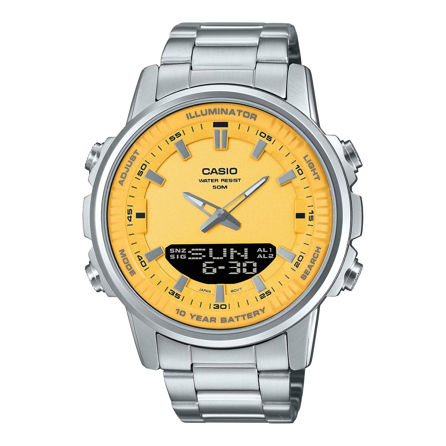 Men's Casual Silver Analog-Digital Watch