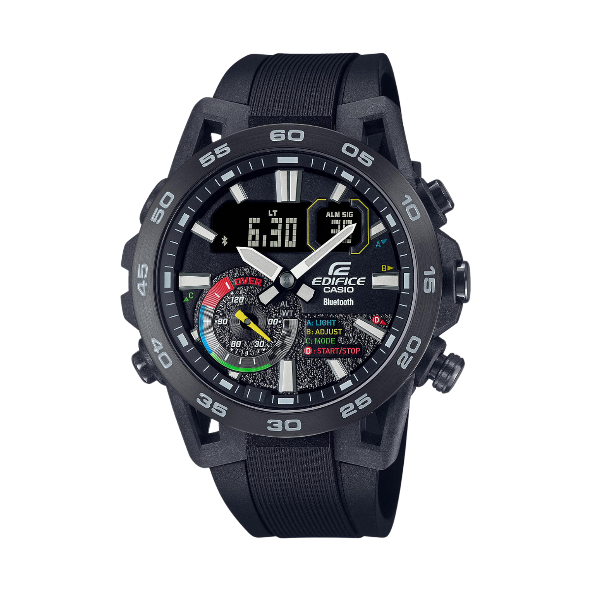 Men's Black Suspension Carbon Sport Analog-Digital Watch