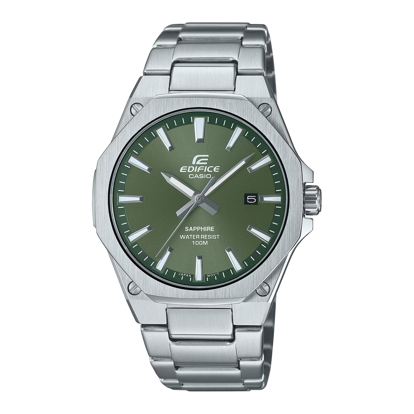 Men's Silver Slim Octagonal Luxury Analog Watch