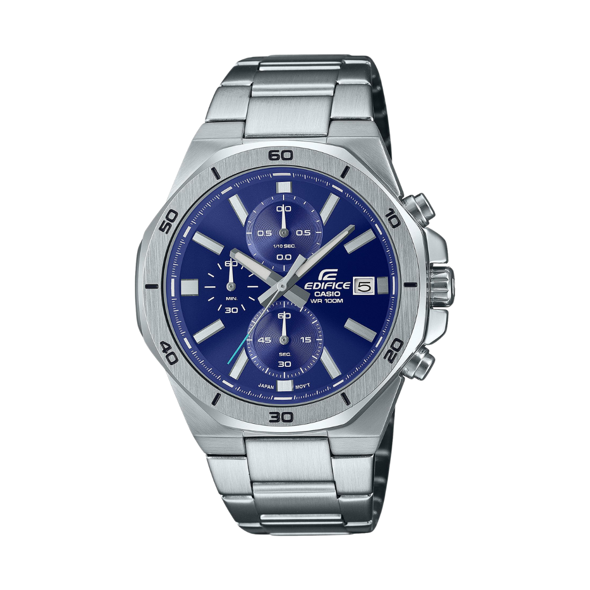 Men's Vintage Octagonal Blue Analog Watch
