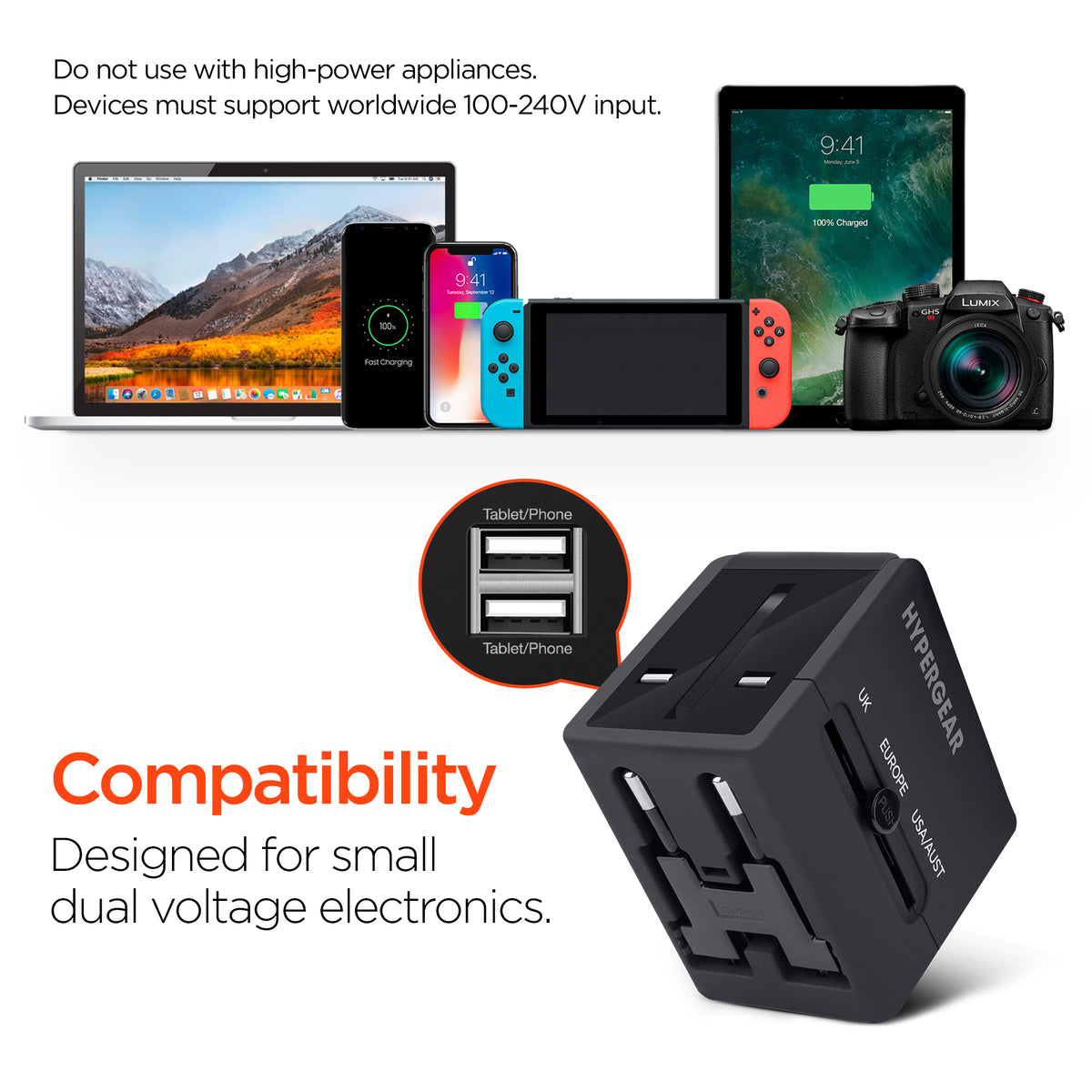 HyperGear All-in-One Travel Charger & USB Port