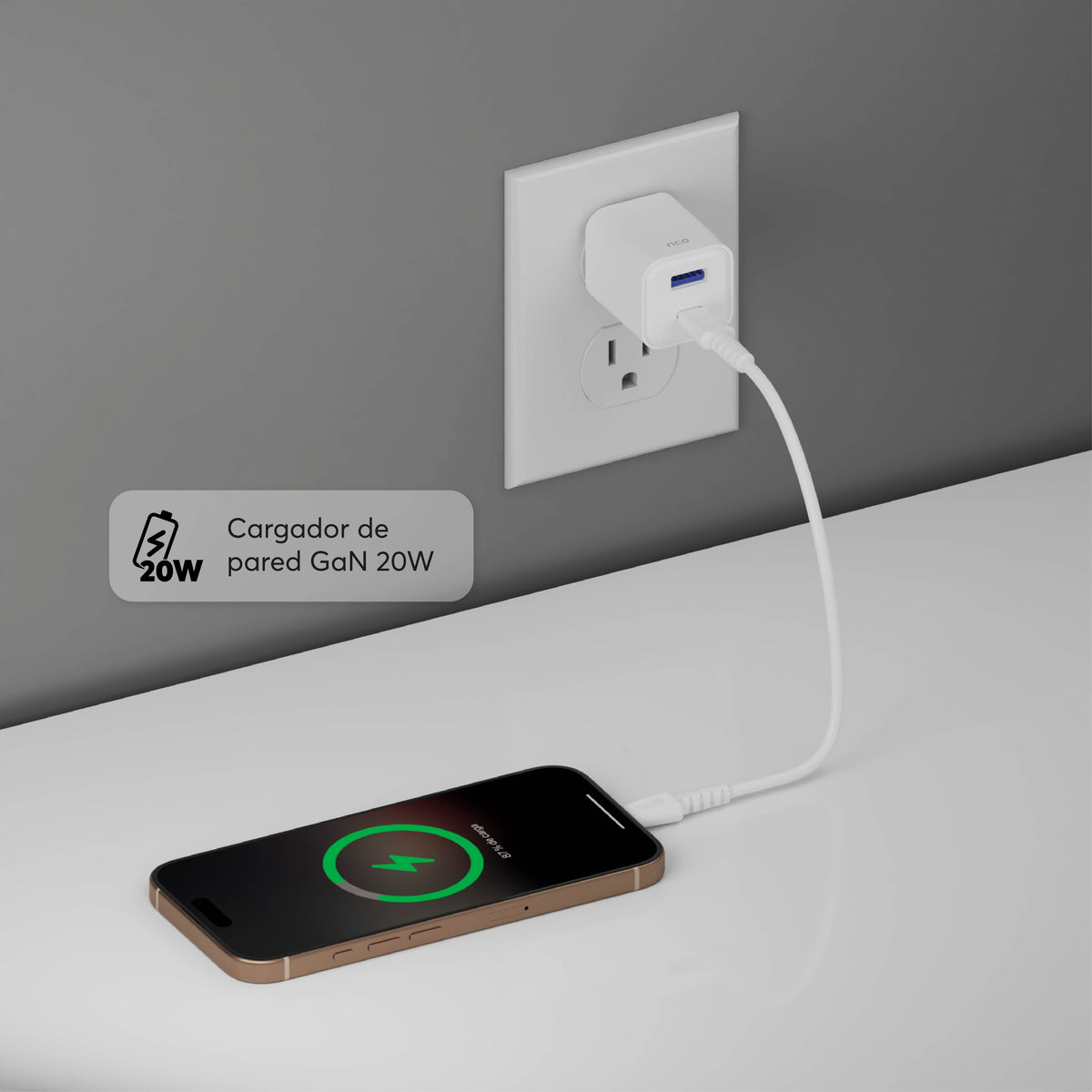 Cargador PowerPlug Mini 20W para USB-A - USB-C