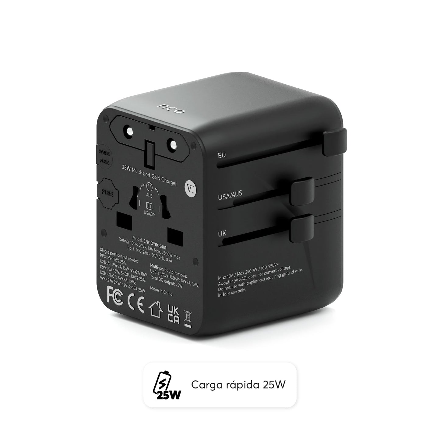 Travel Adapter Universal 25W – USB A / USB C