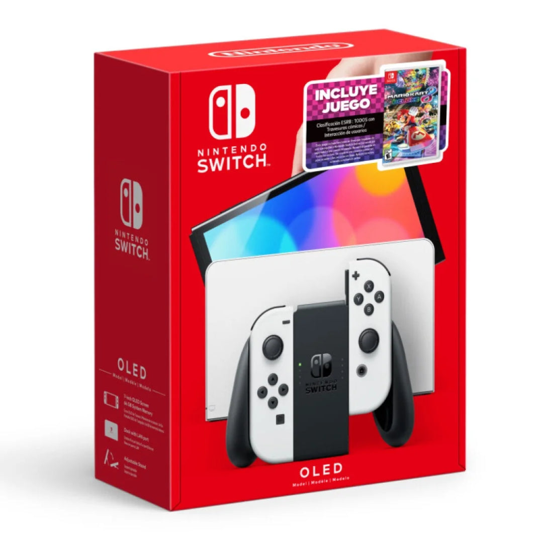Consola Nintendo Switch™ OLED Blanca Bundle + Mario Kart™ 8 Deluxe