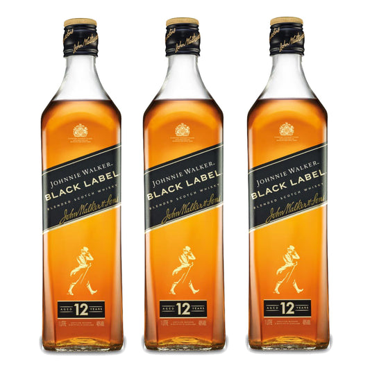 Johnnie Walker Black Label Aged 12 Years Blended Scotch Whisky (3X1000ml.)