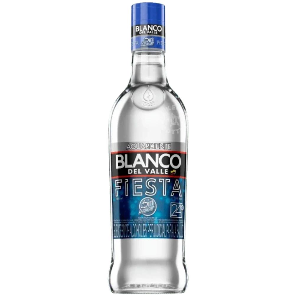 Aguardiente Blanco del Valle sin azúcar 24%