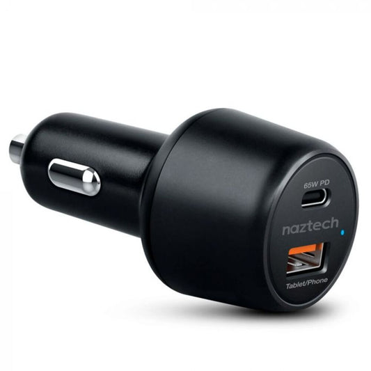 Naztech Cargador Para auto Speed Max65 USB-C Pd65w + USB-A Qc318w