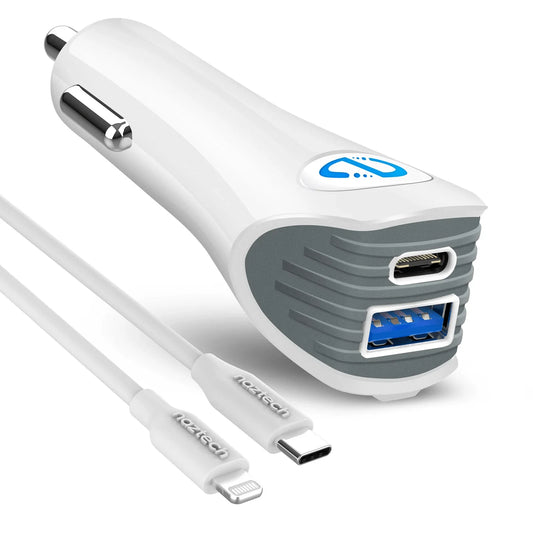 Naztech Cargador Para auto N420 Pd25w+2.4a Cable USB-C A USB